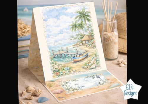 Tropical Dock Greeting Card – Paradise Beach Printable Card
