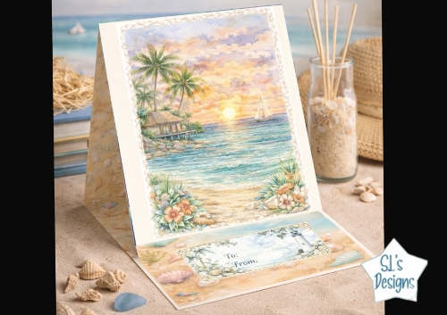 Tropical Sunset Greeting Card – Paradise Beach Printable Card