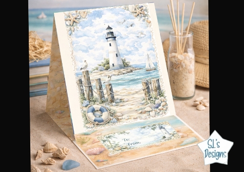 Lighthouse Greeting Card – Nautical Coastal Printable Card