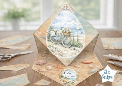 Coastal Lighthouse Pop‑Up Card – Nautical Beach Printable Craft