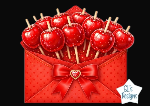 Festive Candy Apple Envelope & Sweet Treat Printable Design