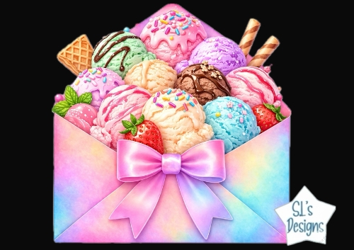 Pastel Ice Cream Envelope & Whimsical Sweet Treat Printable