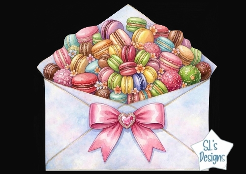 Pastel Macaron Envelope & Whimsical Sweet Treat Printable