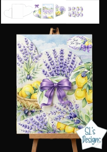 Lavender & Lemon Pop Out Card Topper with Bow – Just For You Floral Design