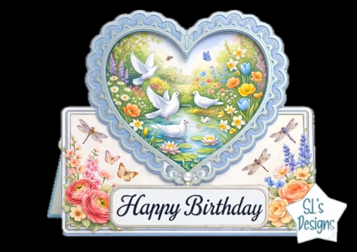 Elegant Dove Heart Frame 