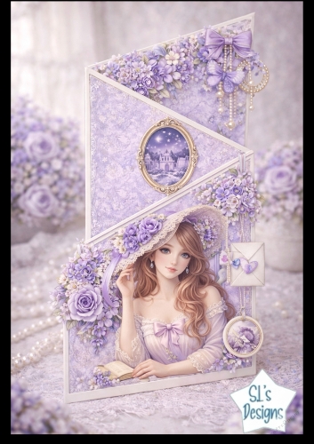 Vintage Lavender Lady & Enchanted Castle Card Topper