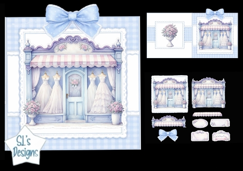Elegant Bridal Boutique Pastel Wedding Card Topper Kit