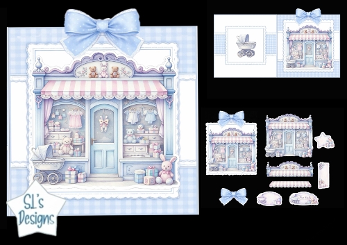 Pastel Baby Boutique New Baby Card Topper Kit
