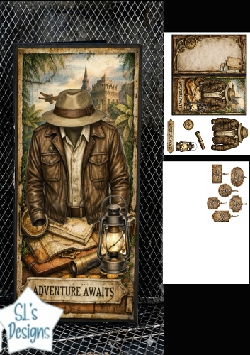 Adventure Awaits Explorer Birthday Card Topper