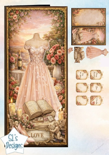 Romantic Vintage Love Card Topper 