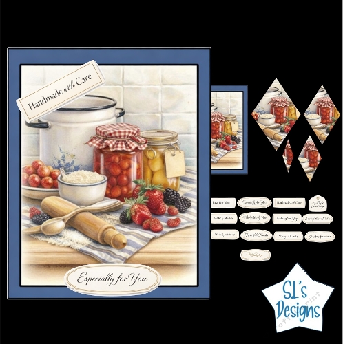 Country Kitchen Labels – Jam Jars & Berry Sentiments for Handmade Cards