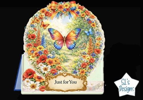 Rainbow Butterfly Garden Frame Topper – Floral Wreath & Just for You Printable