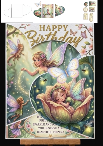 Enchanted Fairy Birthday Card Kit – Magical Forest Printable with Butterflies