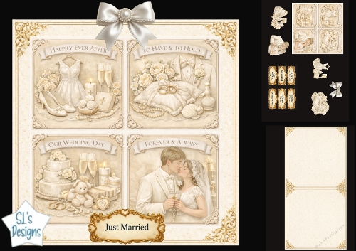 Elegant Wedding Day Topper Set – Happily Ever After, Forever & Always Panels