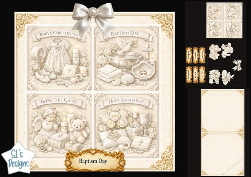 Elegant Baptism Topper Set – Babys Christening & Holy Sacrament Panels