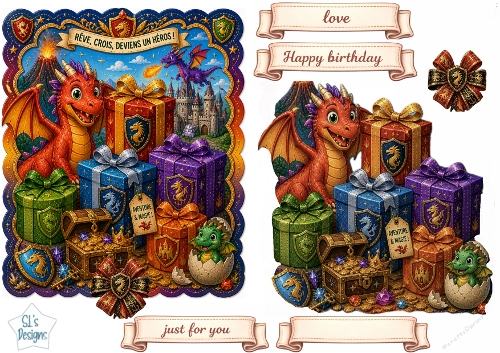 cup1442467_135813 - Dragon Birthday Topper with Castle, Treasure & Hero Adventure