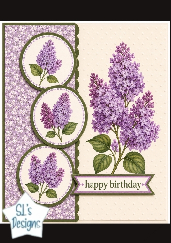 Lilac Birthday Card Front – Elegant Purple Floral Happy Birthday Topper
