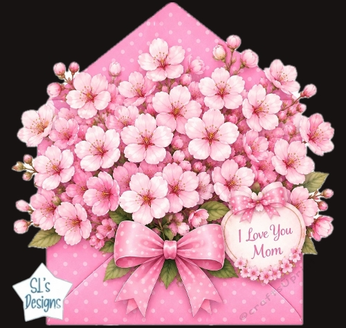 cup1444735_135813 - Pink Cherry Blossom Envelope – Mothers Day Floral Card Front