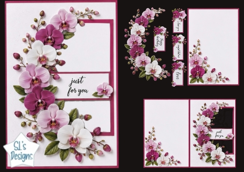 Elegant Orchid Frame & Sentiment Panels – Just For You Card Topper