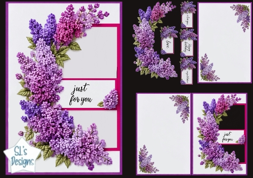 Lilac Orchid Frame & Sentiment Panels – Just For You Card Topper