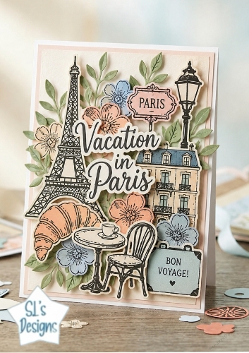 Paris Vacation Layered Card Topper – Bon Voyage Travel Design