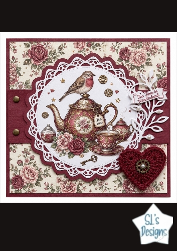 Tea Time in Wonderland Card Front –  Red Robin 