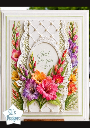 Vibrant Floral Just for You Card Topper