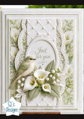 Calla Lily & Lily‑of‑the‑Valley Just for You Bird Card Topper