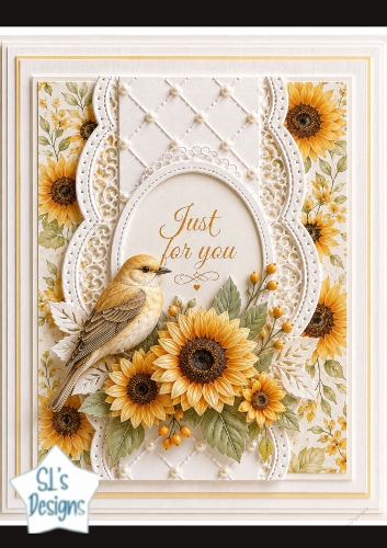 Sunflower & Little Bird Just for You Card Topper