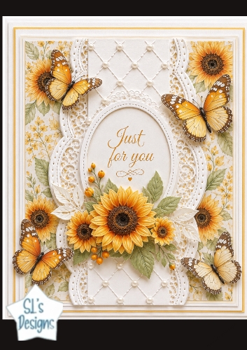 Sunflower & Butterfly Just for You Card Topper