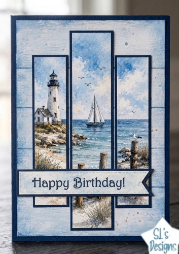 Coastal Lighthouse Birthday Card Topper