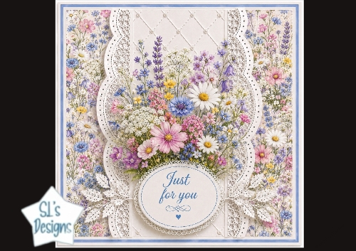 Wildflower Lace Just for You Card Topper
