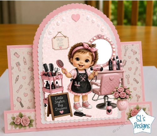 Little Hairdresser Card Topper