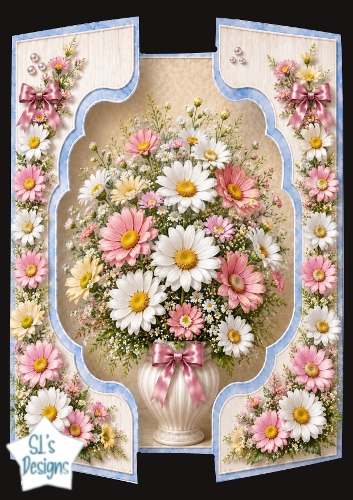 Elegant Pastel Daisy Floral Vase Topper