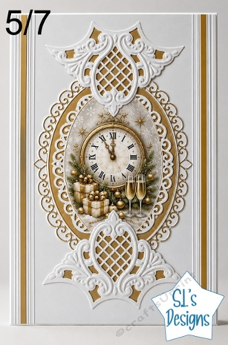 Elegant 5x7 New Year Midnight Clock Celebration Topper
