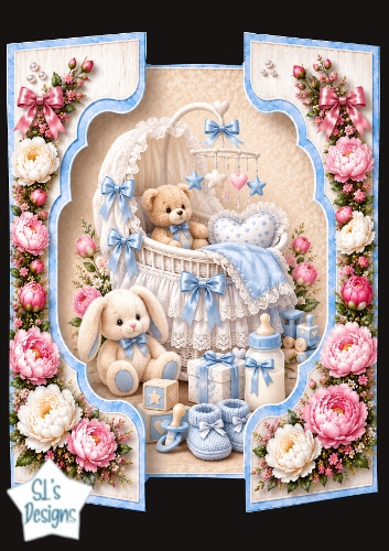 Sweet Baby Boy Nursery Topper with Pastel Toys