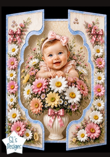 Sweet Baby Girl Daisy Floral Topper in Pastel Shades