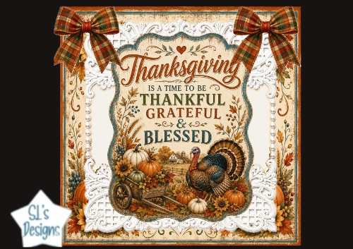 Thanksgiving Blessings Autumn Card Topper
