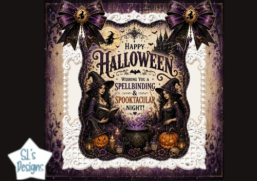 Spellbinding Witches Cauldron Halloween Card Topper