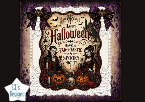 Fang‑tastic Vampire Halloween Card Topper