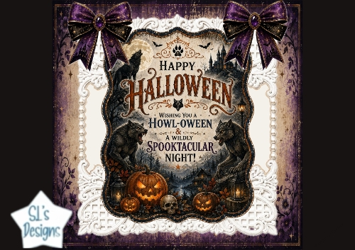 Howl‑oween Werewolves Halloween Card Topper