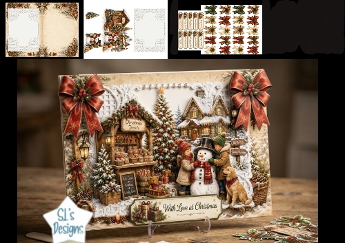With Love at Christmas – Cozy Village & Treats Stall Card Kit