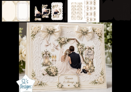 Forever & Always – Elegant Wedding Couple Lace Card Kit