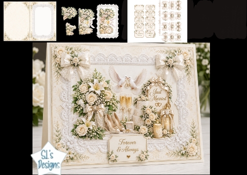 Forever & Always – Luxury Wedding Doves & Lace Card Kit