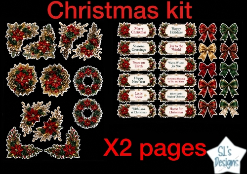 Christmas Magic – Festive Florals & Holiday Labels Card Kit