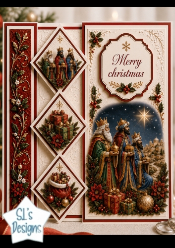 Festive Christmas Diamond Trio – Wise Men, Gifts & Holiday Sack Topper