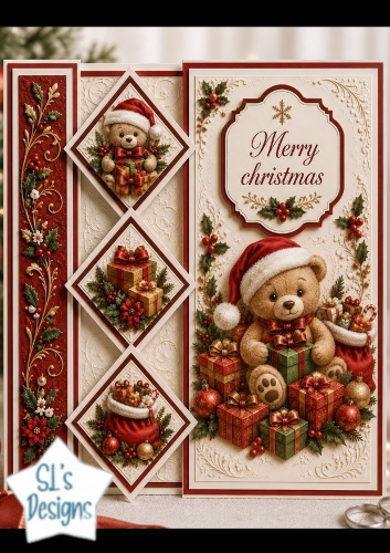 Cute Christmas Bear Diamond Trio – Gifts & Holiday Sack Topper