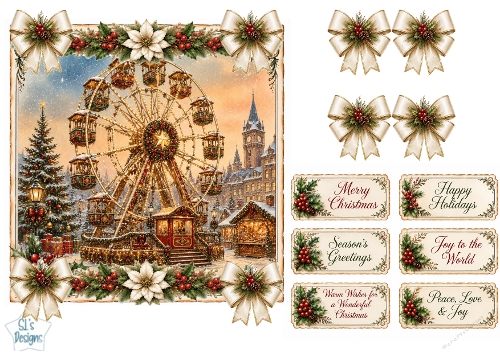 Festive Christmas Ferris Wheel Topper