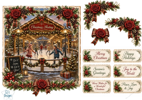 Christmas Skating Rink Topper 