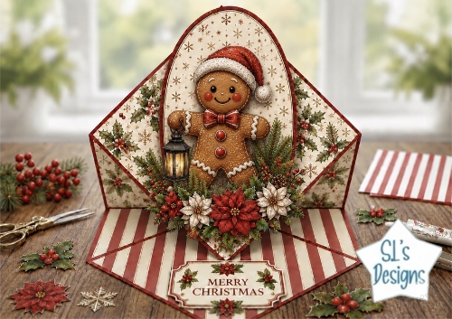 Gingerbread Lantern Christmas Card Topper